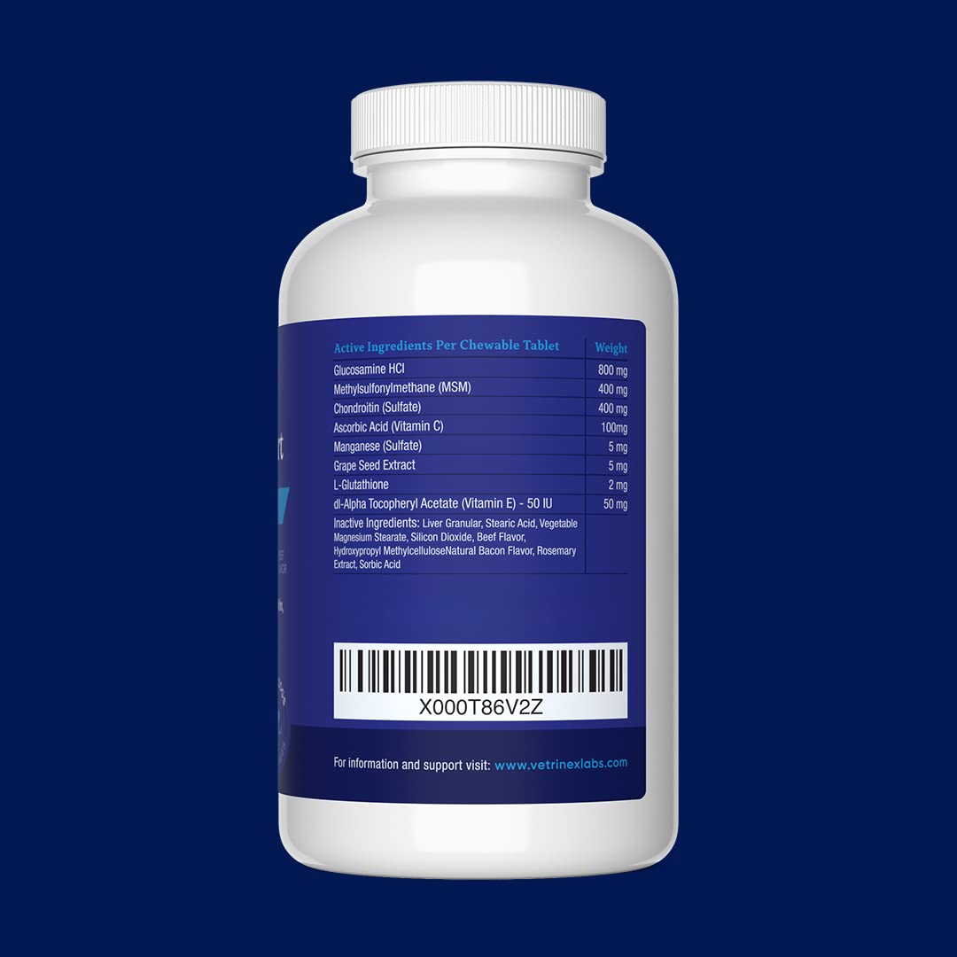 Vetrinex Labs glucosamine-chondroitin-msm ingredients in the formula.