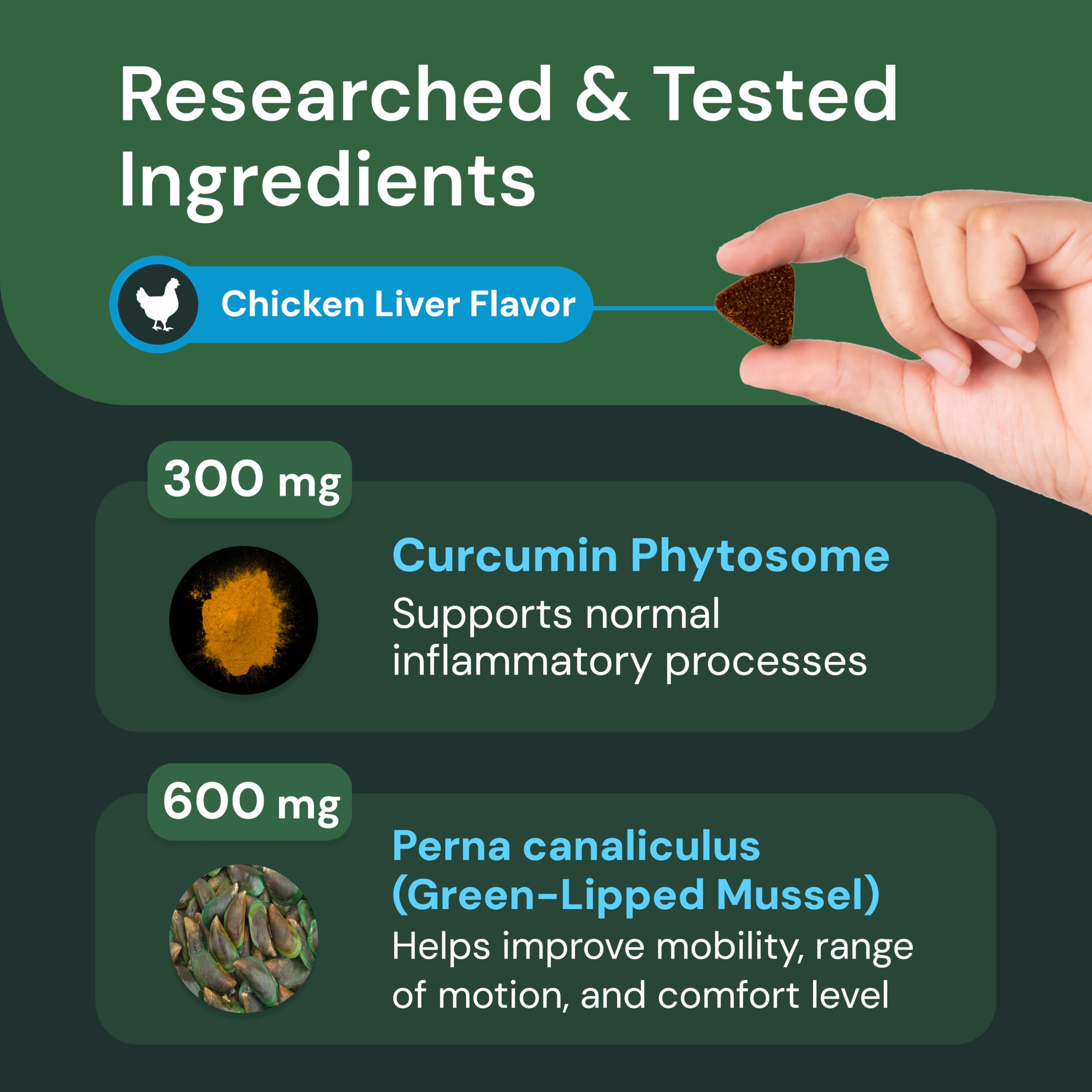 VetriScience chew treats open bottle emphasizes convenient daily supplementation.