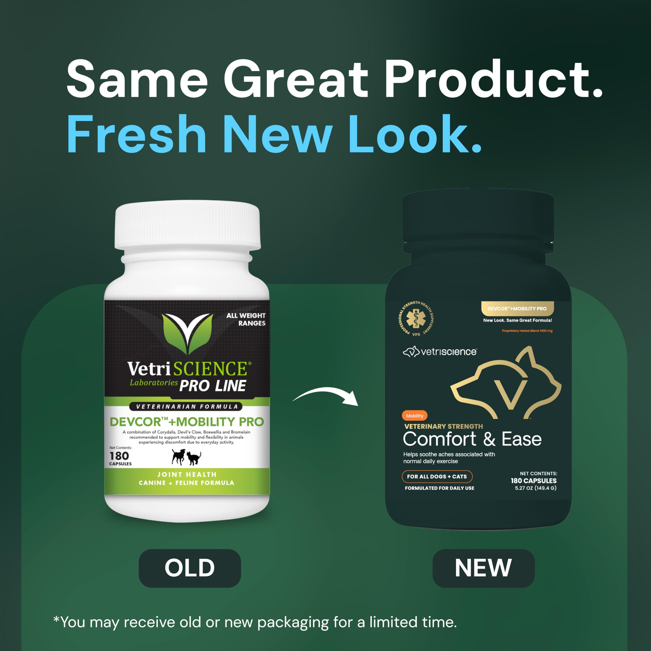 VetriScience Comfort & Ease label closeup highlighting joint-support ingredients