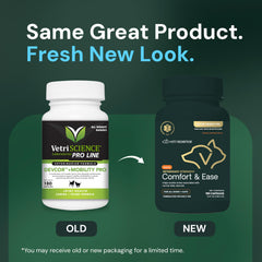 VetriScience Comfort & Ease label closeup highlighting joint-support ingredients