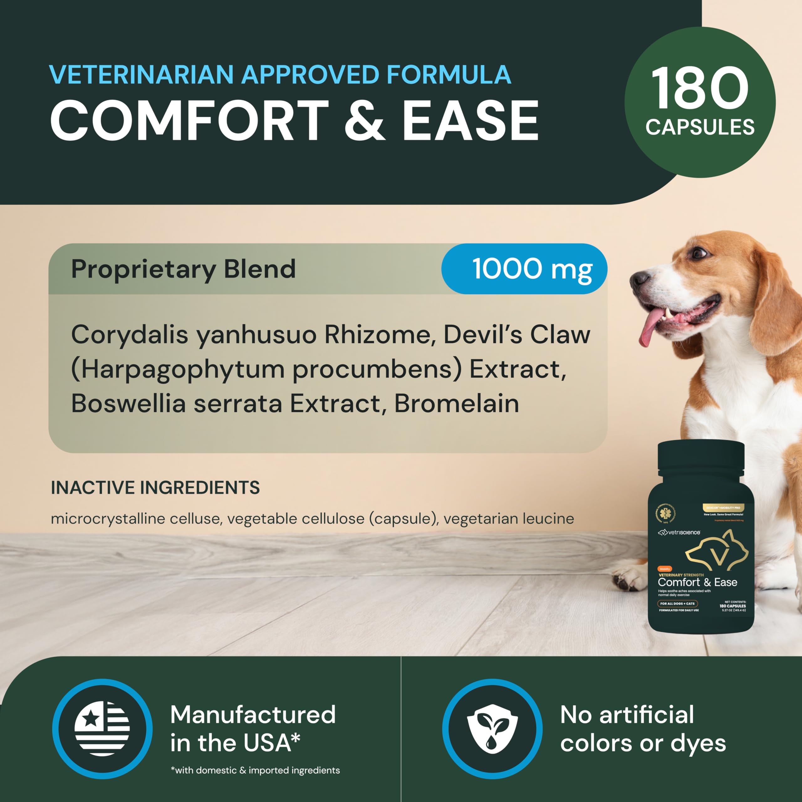 VetriScience Comfort & Ease serving scoop with capsules for easy dosing