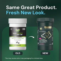 VetriScience Gut Health Powder scoop showing precise 10B CFUs per serving.