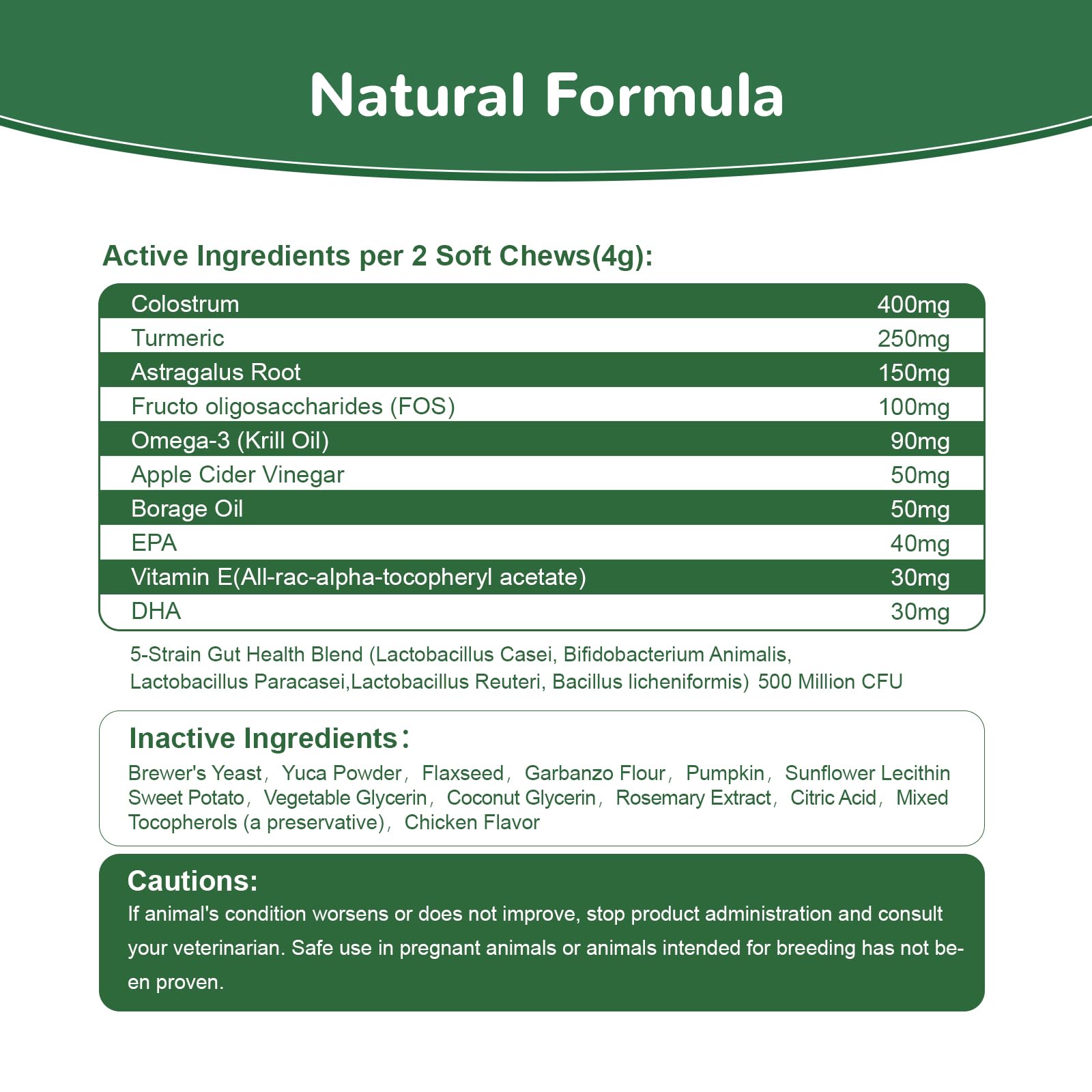 Vetriuntrix Dog Allergy Chews immune and digestive support emphasis.