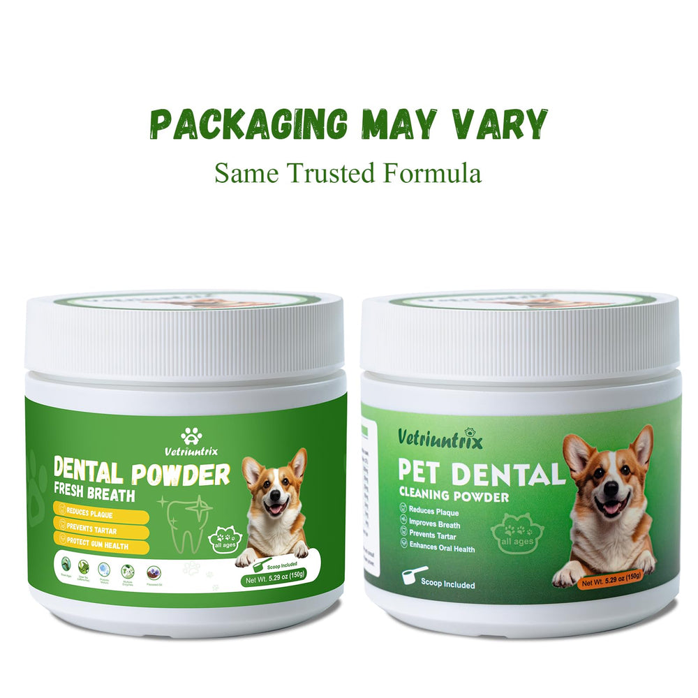 Vetriuntrix dog dental powder results visual depicts improving cleanliness