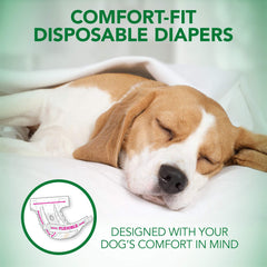 Vet's Best Comfort-Fit diaper with fur-safe fasteners for a gentle, adjustable fit.