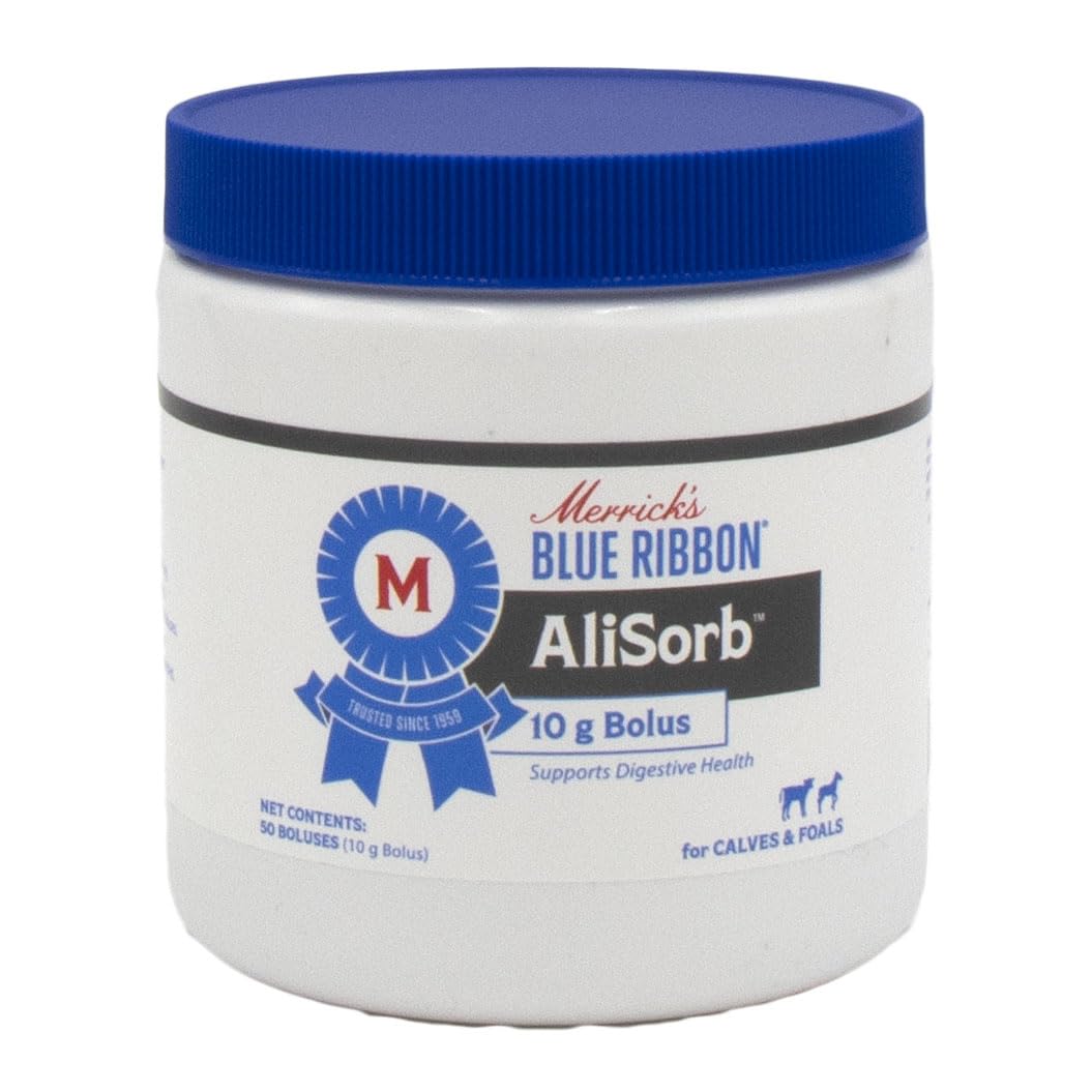 Vet's Plus Anti-Diarrheal Bolus jar label for calves and foals diarrhea relief potential