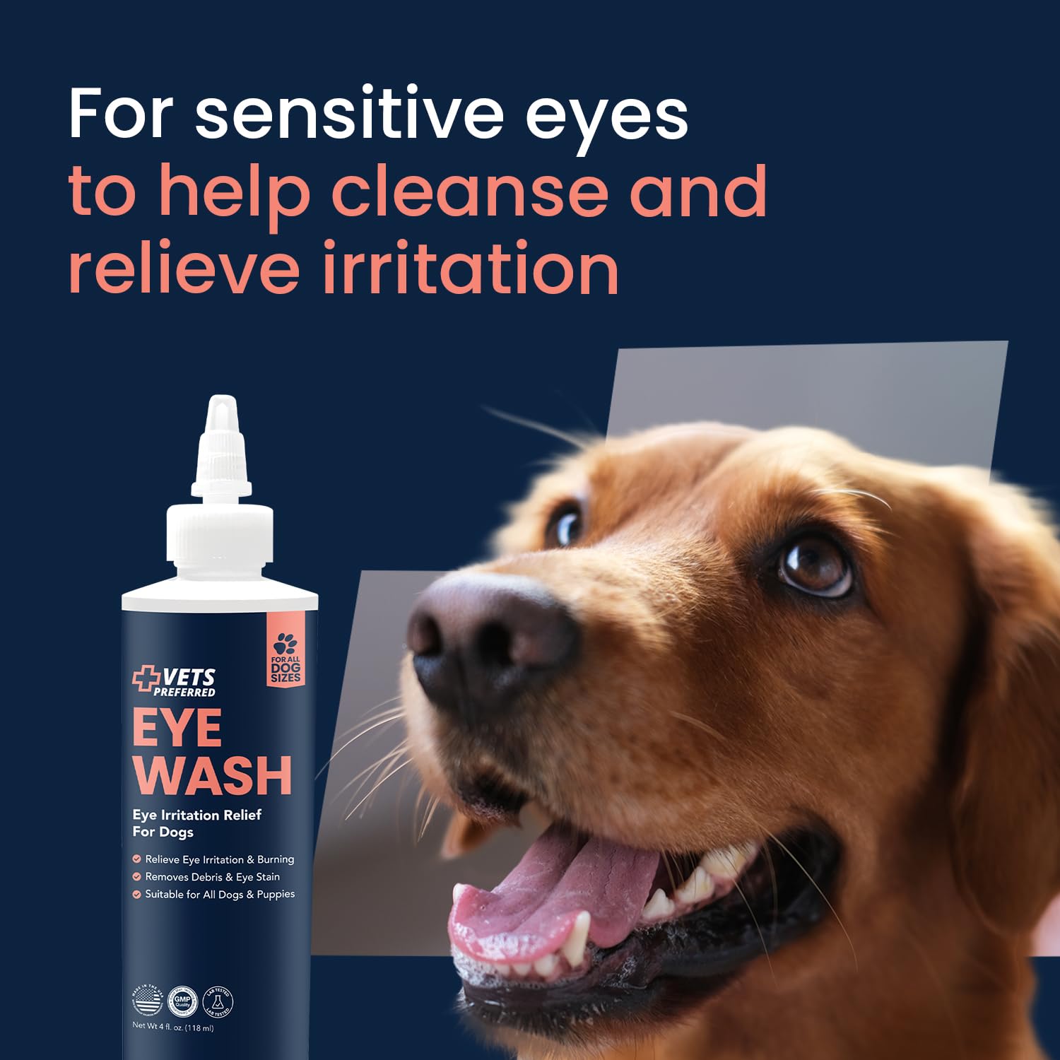 Vets Preferred Eye Cleaner may relieve allergy-related eye itchiness.