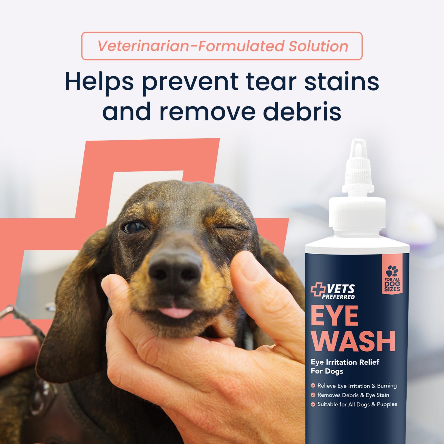 Vets Preferred Eye Cleaner made in USA GMP facility.