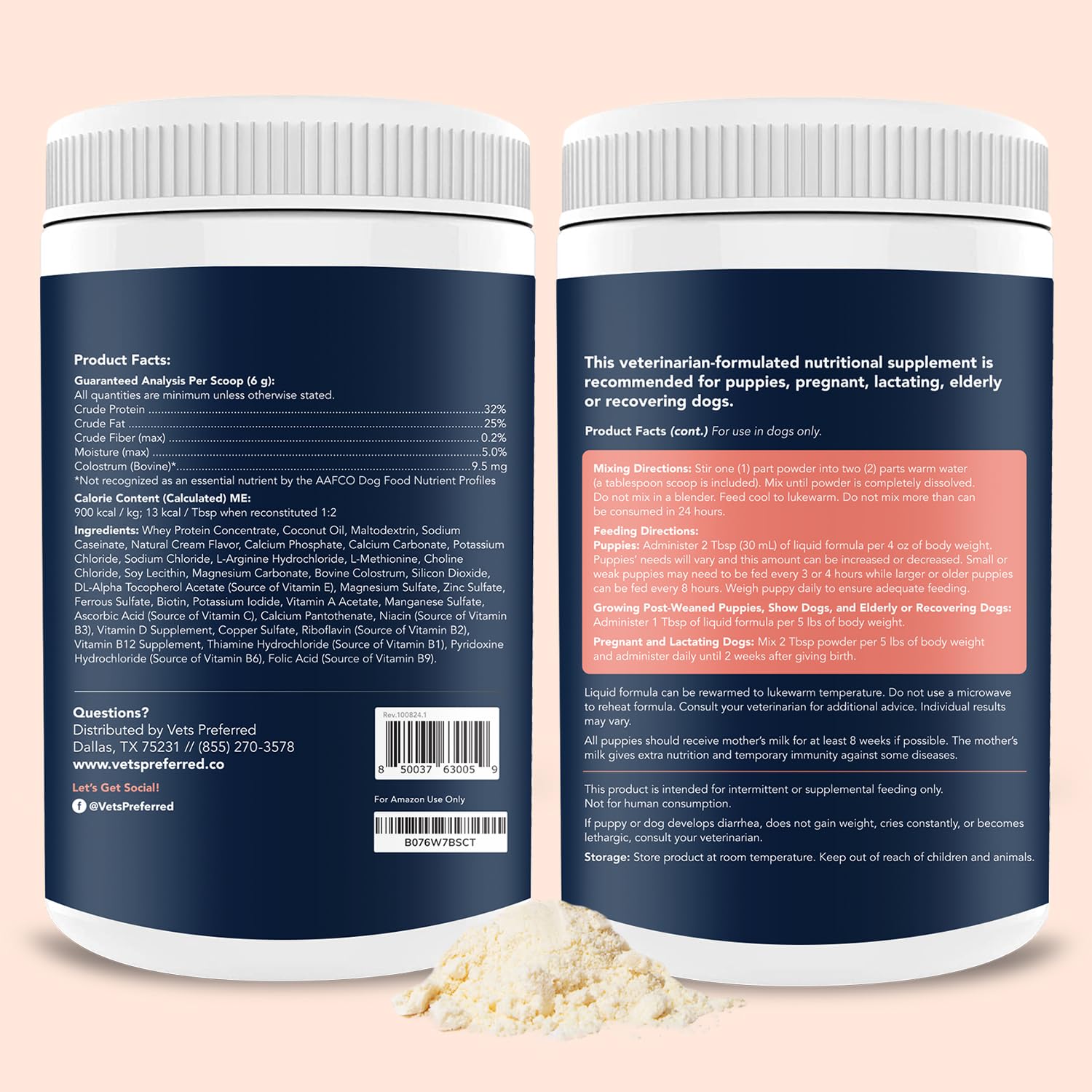Vets Preferred Puppy Milk GMP-certified seal signals consistent nutrition
