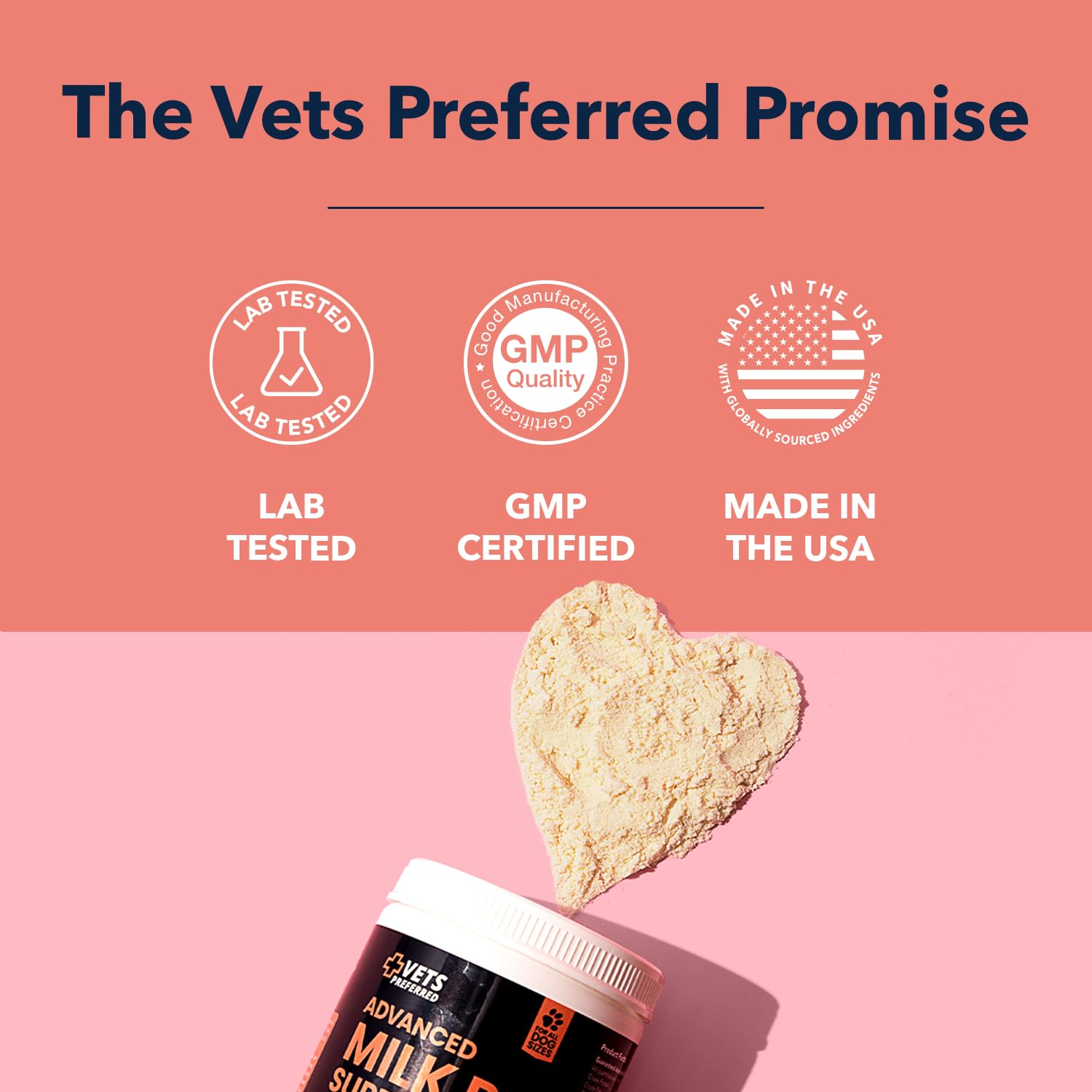 Vets Preferred Puppy Milk USA-made label reinforces quality and safety