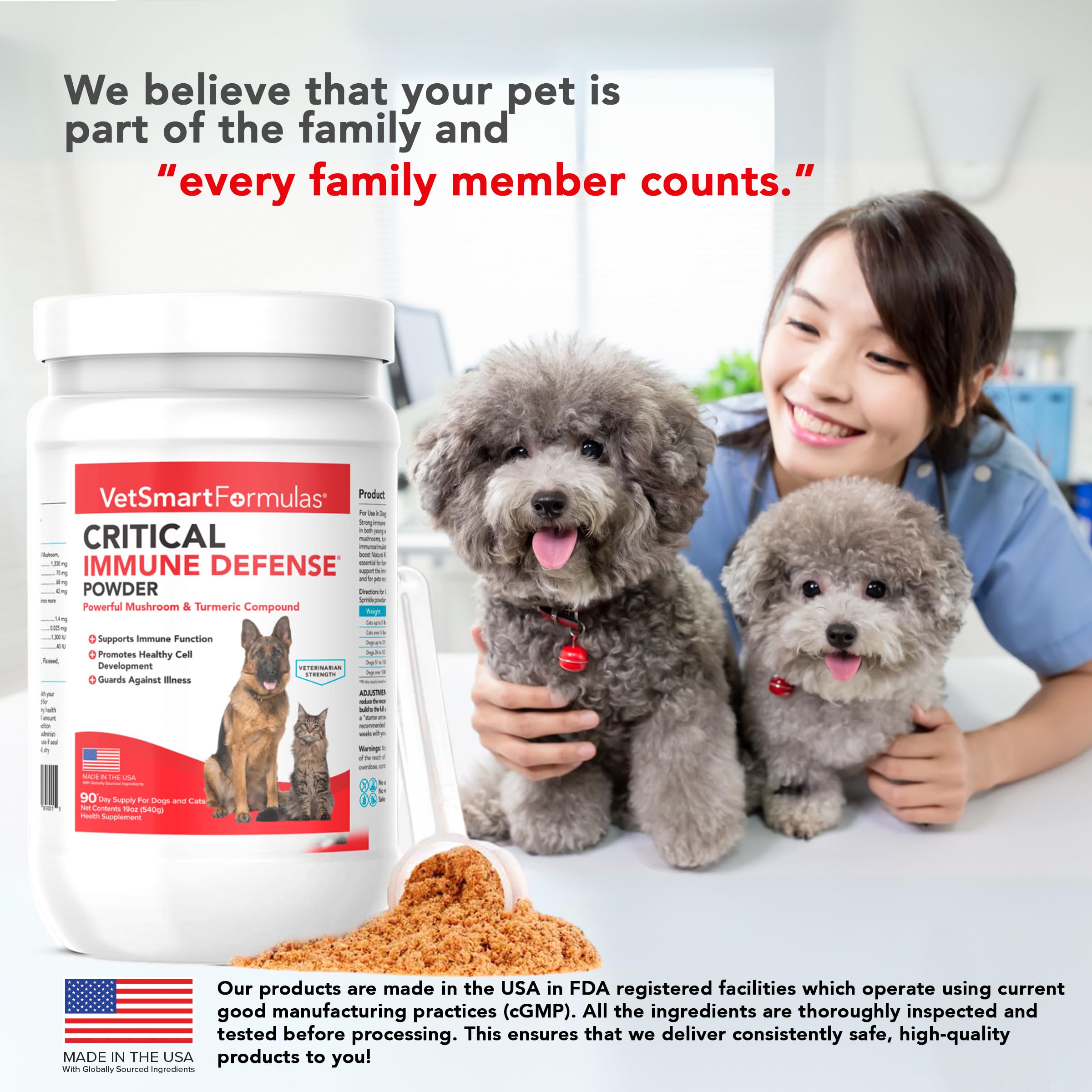 VetSmart Formulas packaging showcases no artificial flavors or colors claim.