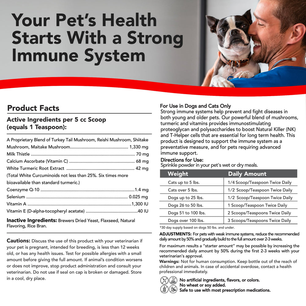 VetSmart Formulas dosing scoop shown for easy pet administration.