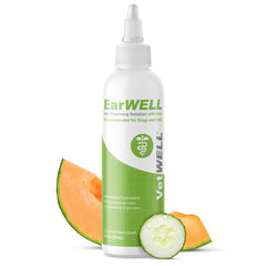 VetWELL Ear Cleaner bottle pour shows easy application for daily ear care.