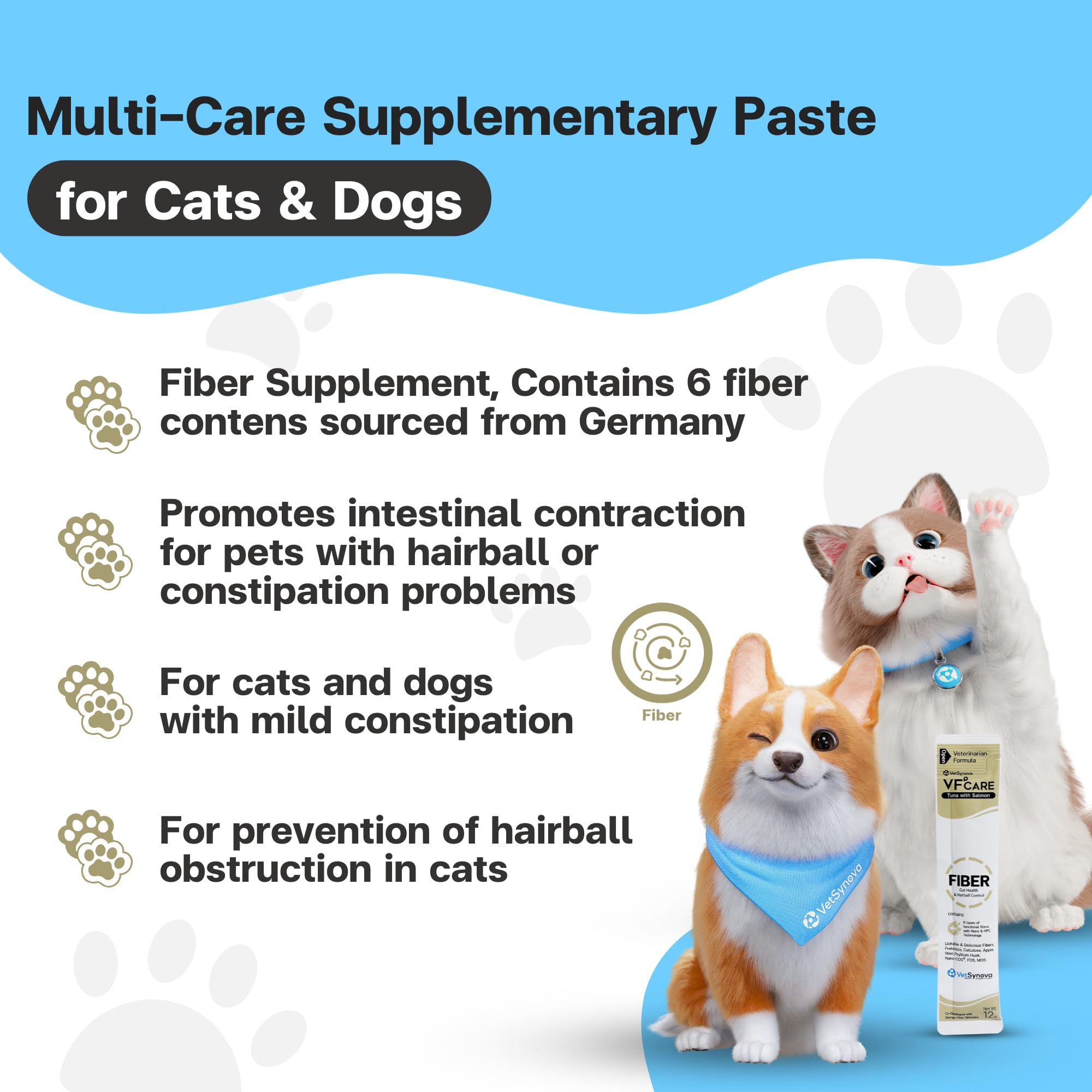 VFCARE Fiber sachets-tuna-salmon-dispense enable easy, mess-free dosing.