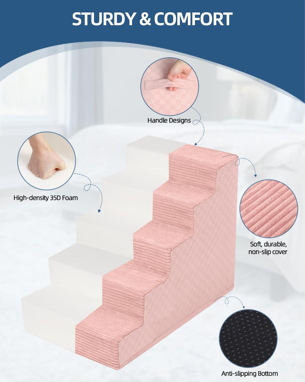 Vfrog dog stairs washable cover removal demonstrates easy maintenance