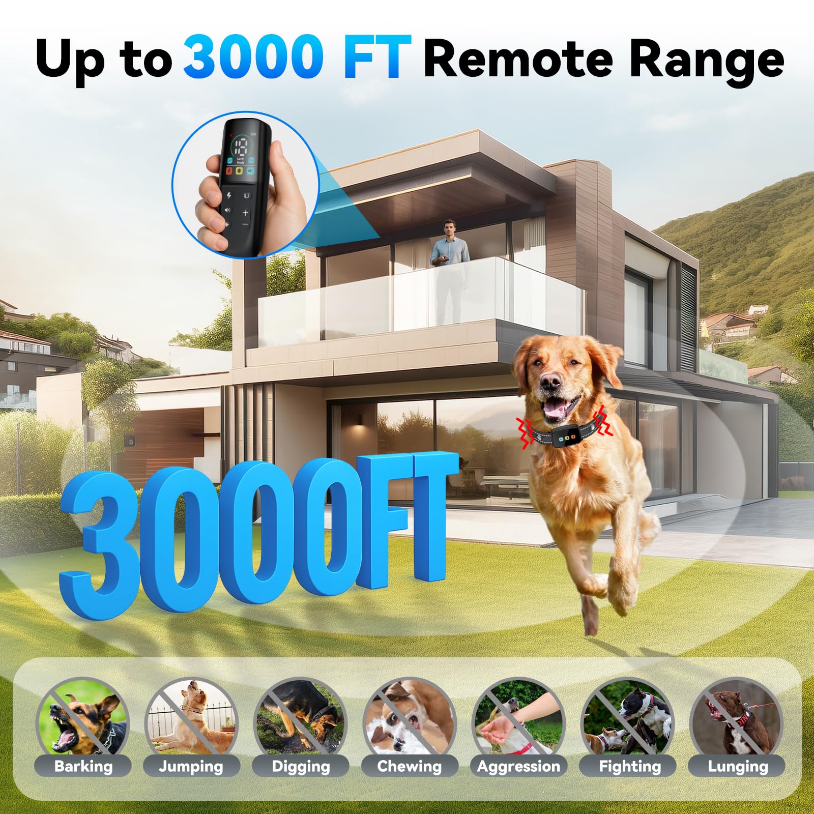 VGIUB dog training collar IP69 waterproof receiver for all-weather use