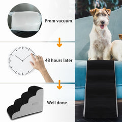 Vhaso dog stairs feature non-slip bottom stays in place during use