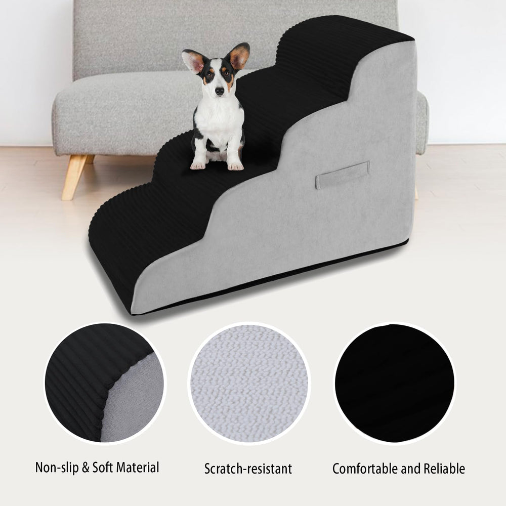 Vhaso dog stairs with slow slopes eases joint-friendly pet access