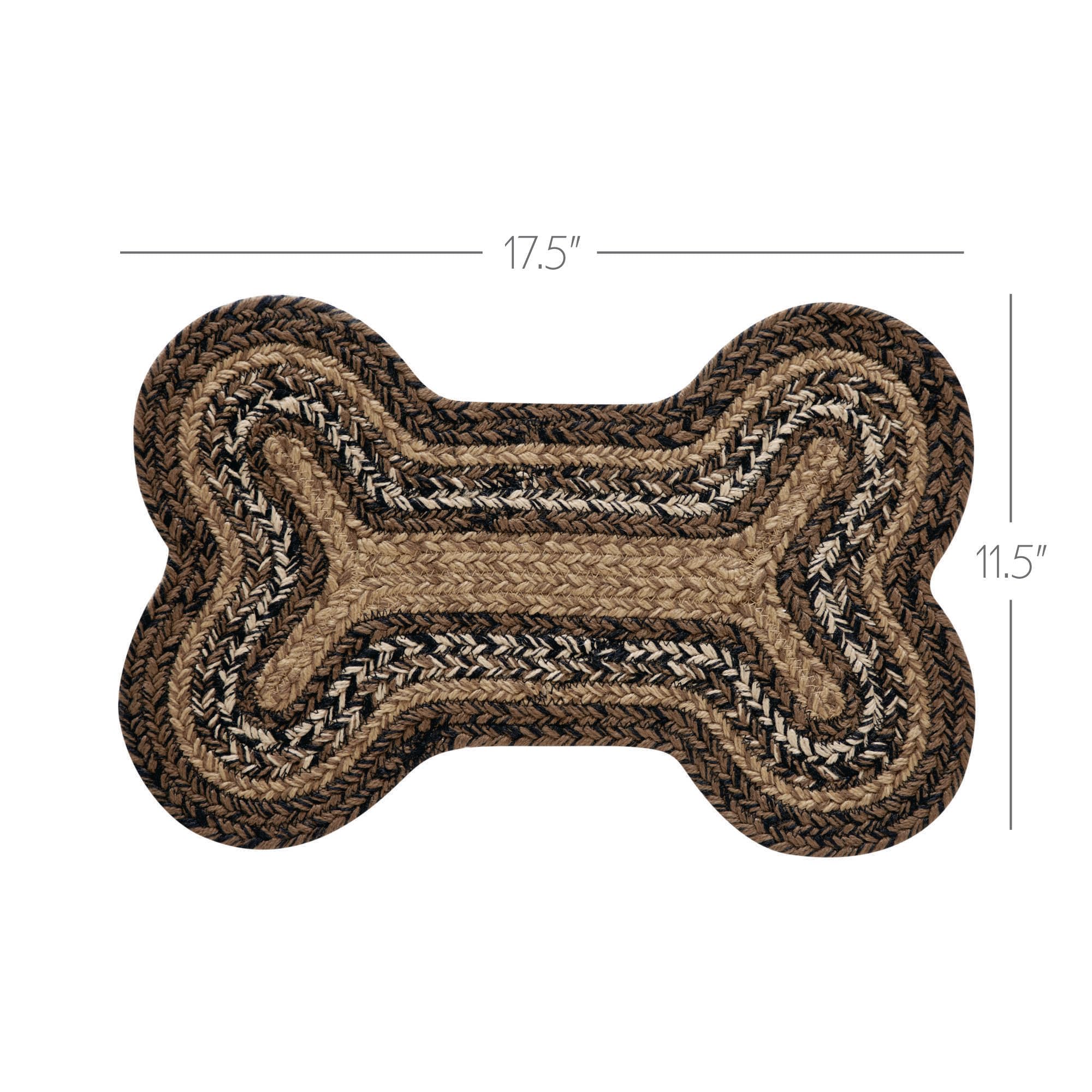 VHC Brands Espresso brown-tan weave rug showcasing rustic, country-aesthetic kitchen area.