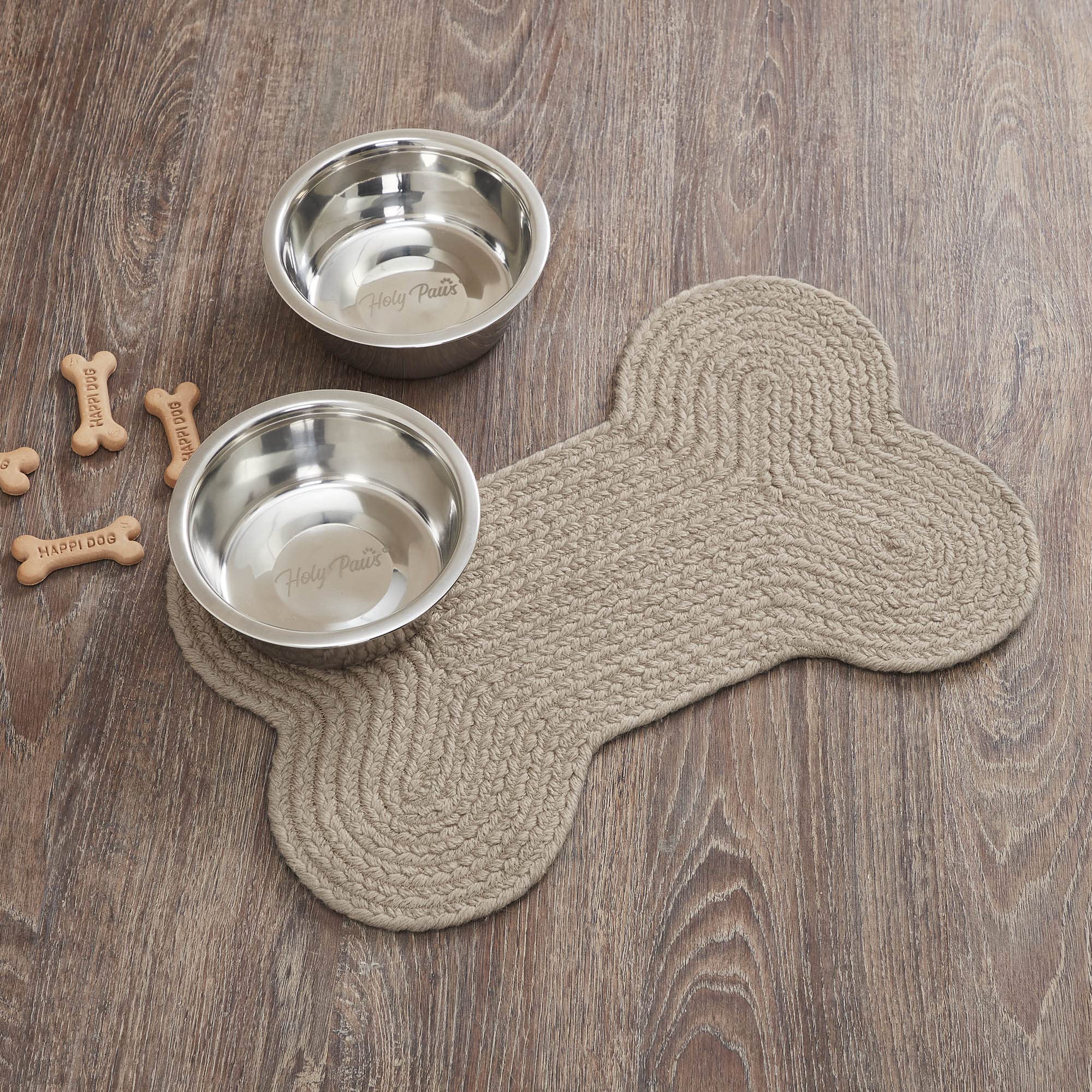 VHC Brands pet food mat natural small closeup texture supports easy spill cleanup