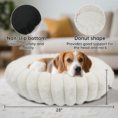 Vhen When Donut Bed anti-slip base keeps pets secure on slick floors