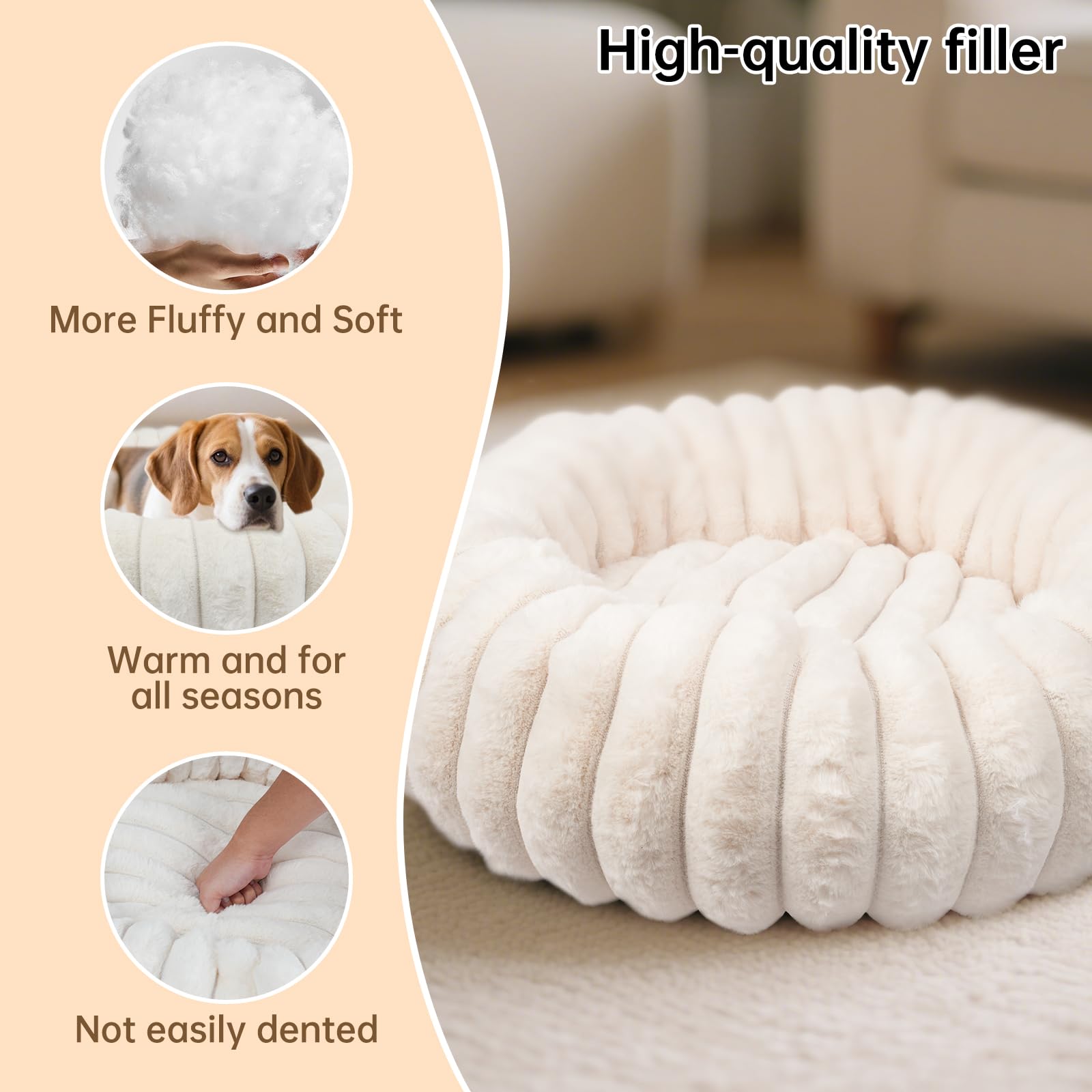 Vhen When Donut Bed dense cotton filling cushions for longer naps