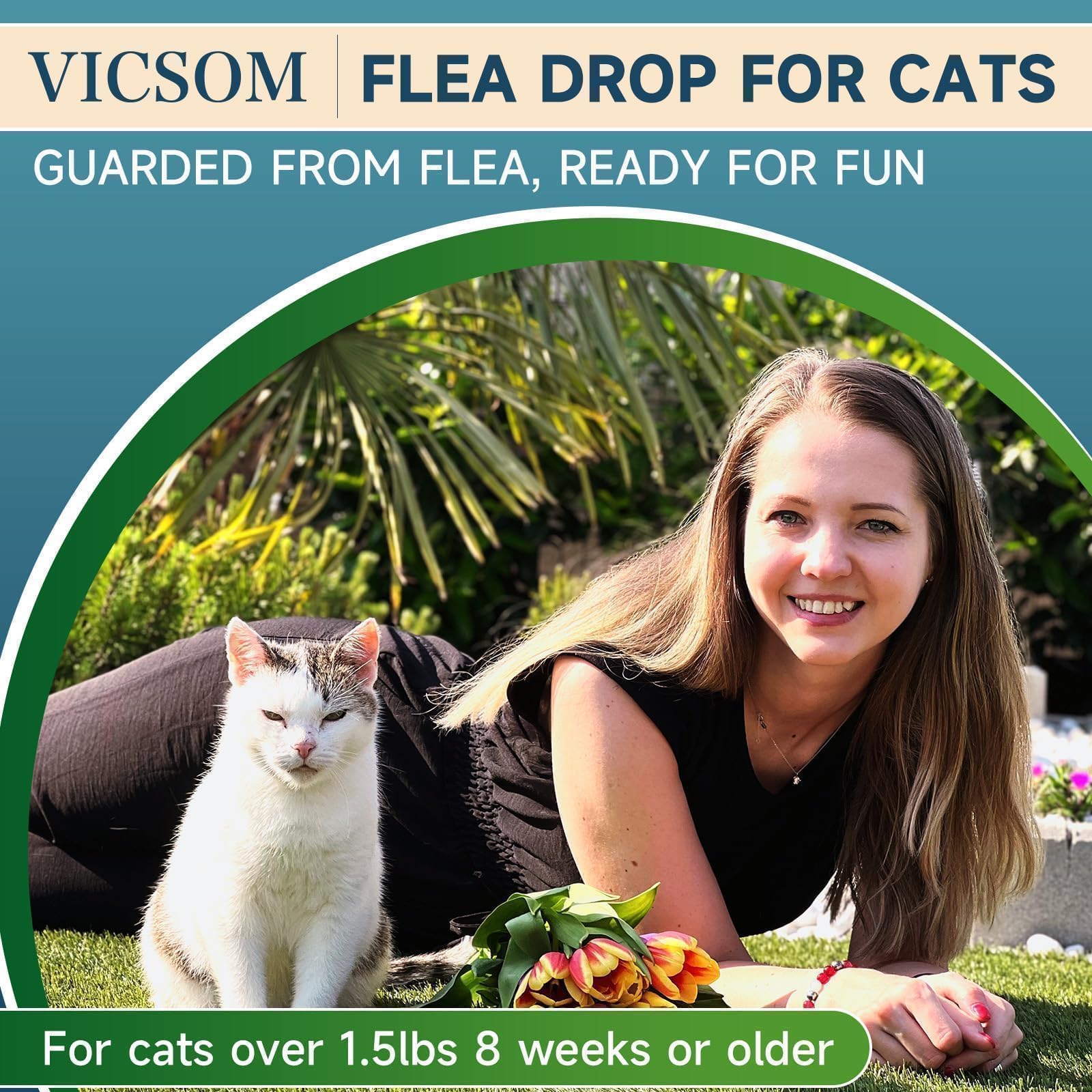 VICSOM cats-and-kittens-over-8-weeks usage image shows gentle, safe topical protection.