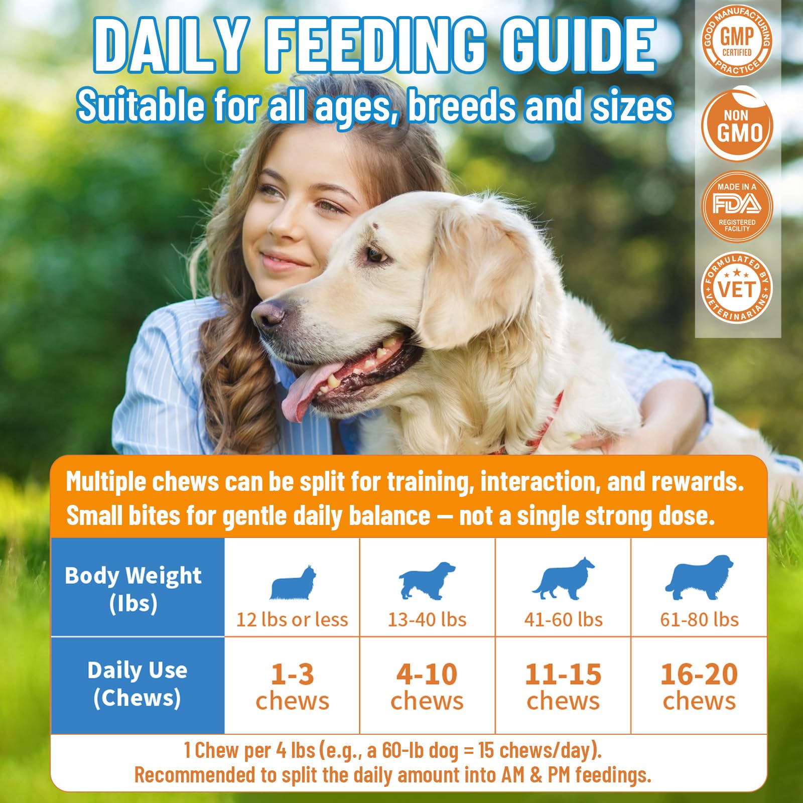 VICSOM bowl with chews suggests simple portioning for multi-dog households