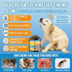 VICSOM dog allergy relief chews krill center close-up showing palatability