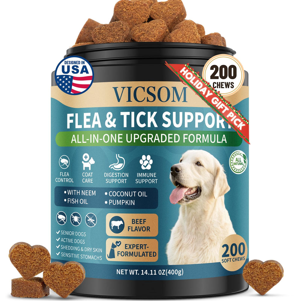 VICSOM flea-tick prevention for dogs beef bottle—easy daily protection