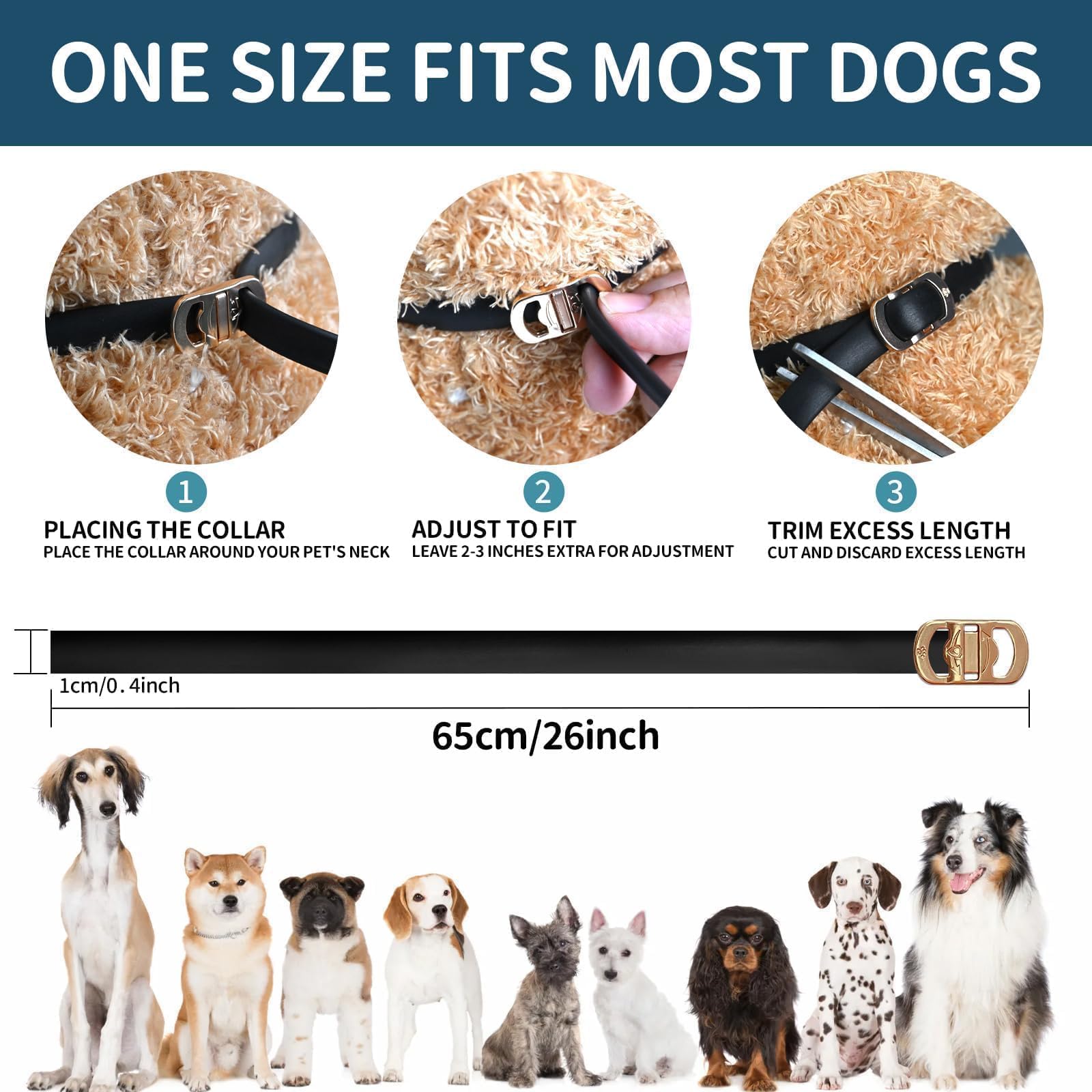 VICSOM pack4 collar with metal clasp for secure closure