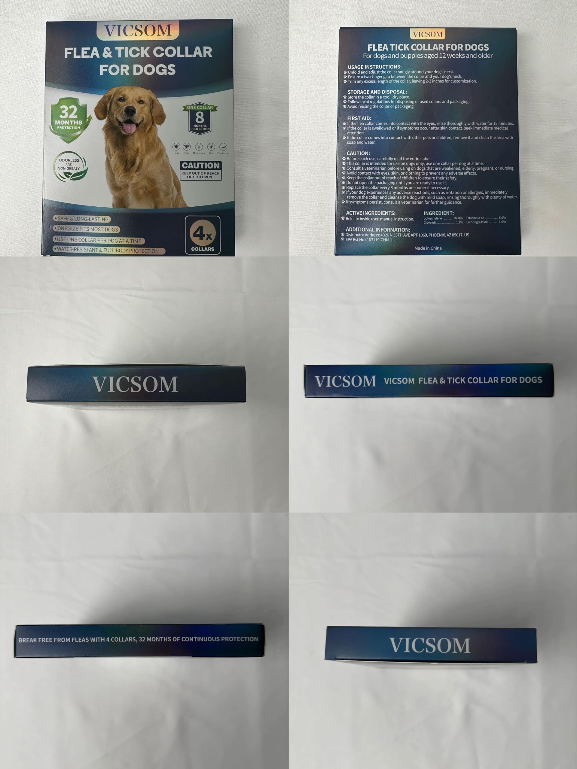 VICSOM pack4 shows eight months of protection per collar
