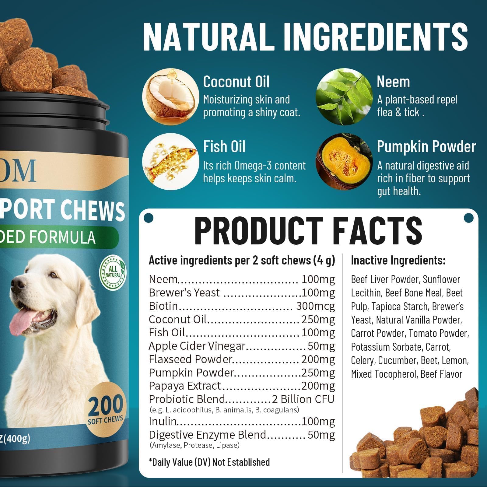 VICSOM skin-coat-health omega3 biotin—promoting glossy coat