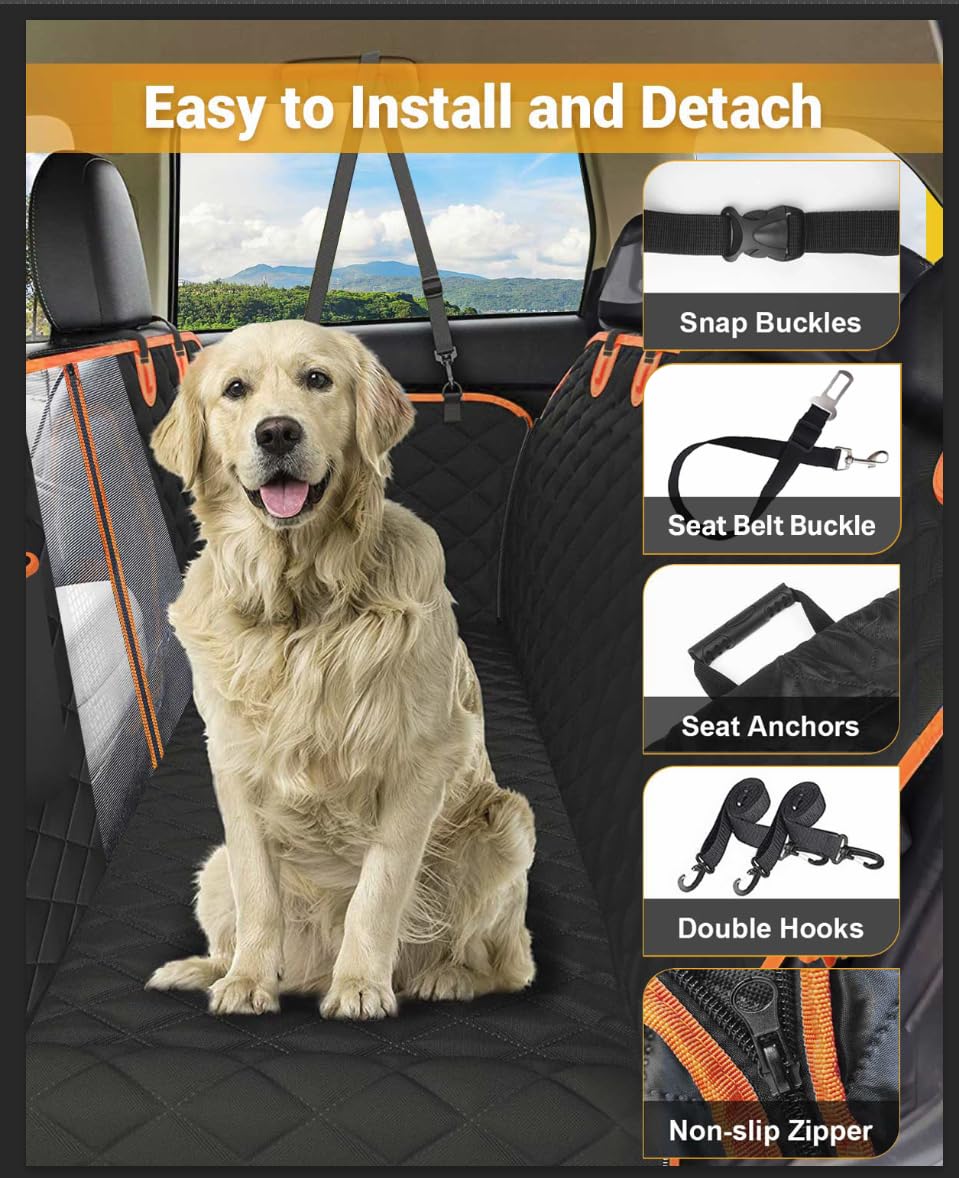 Victoper dog seat cover in hammock mode keeps dog secured during ride