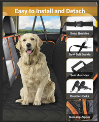 Victoper dog seat cover in hammock mode keeps dog secured during ride