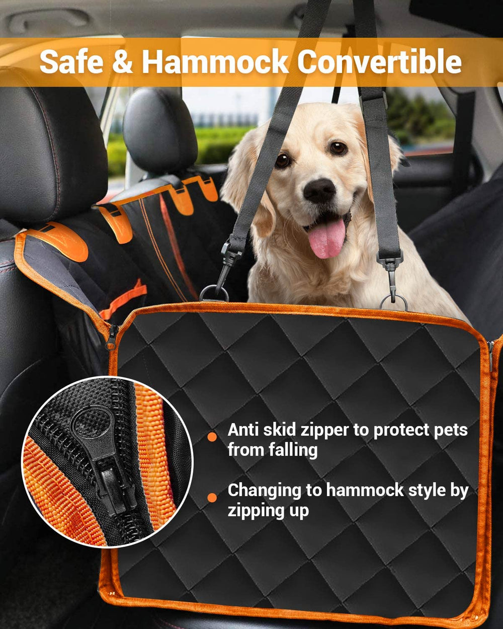 Victoper dog seat cover mesh window provides airflow and visibility