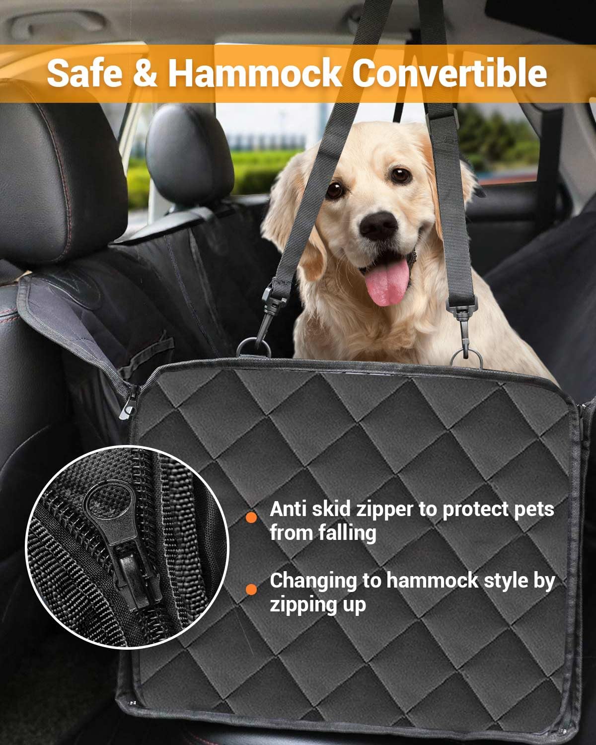 Victoper dog seat cover waterproof TPU layer shields car upholstery from spills