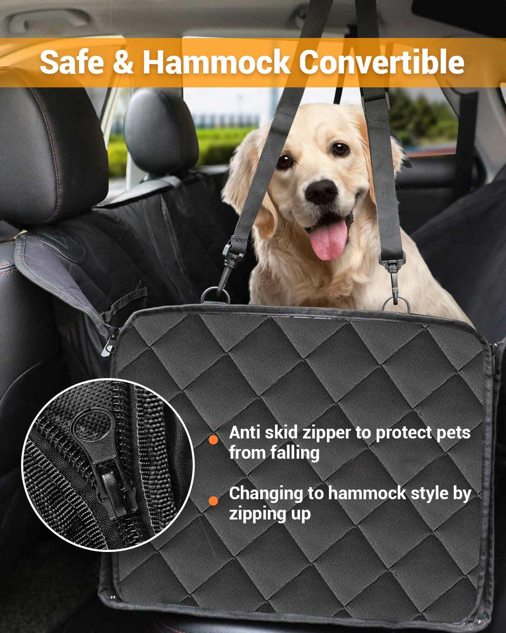 Victoper dog seat cover waterproof TPU layer shields car upholstery from spills