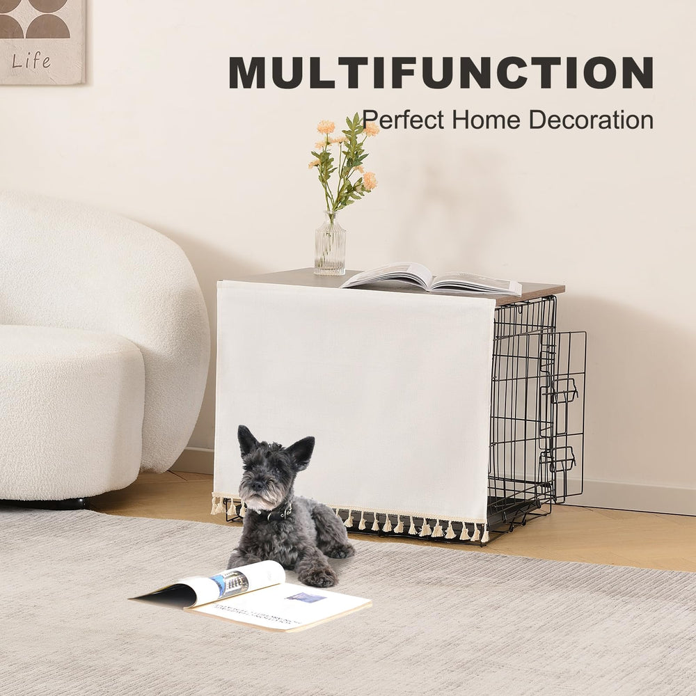 VIE DE AMAN rustic oak gray crate topper highlights warm, natural tones for home decor.