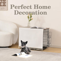 VIE DE AMAN crate topper on a crate seen from the table side for decor and stability.