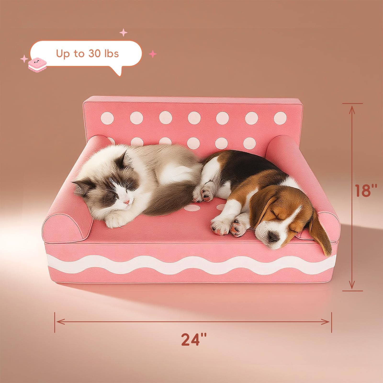 VIEFIN Cat Couch bottom-foam-support reinforces muscles for comfortable resting.
