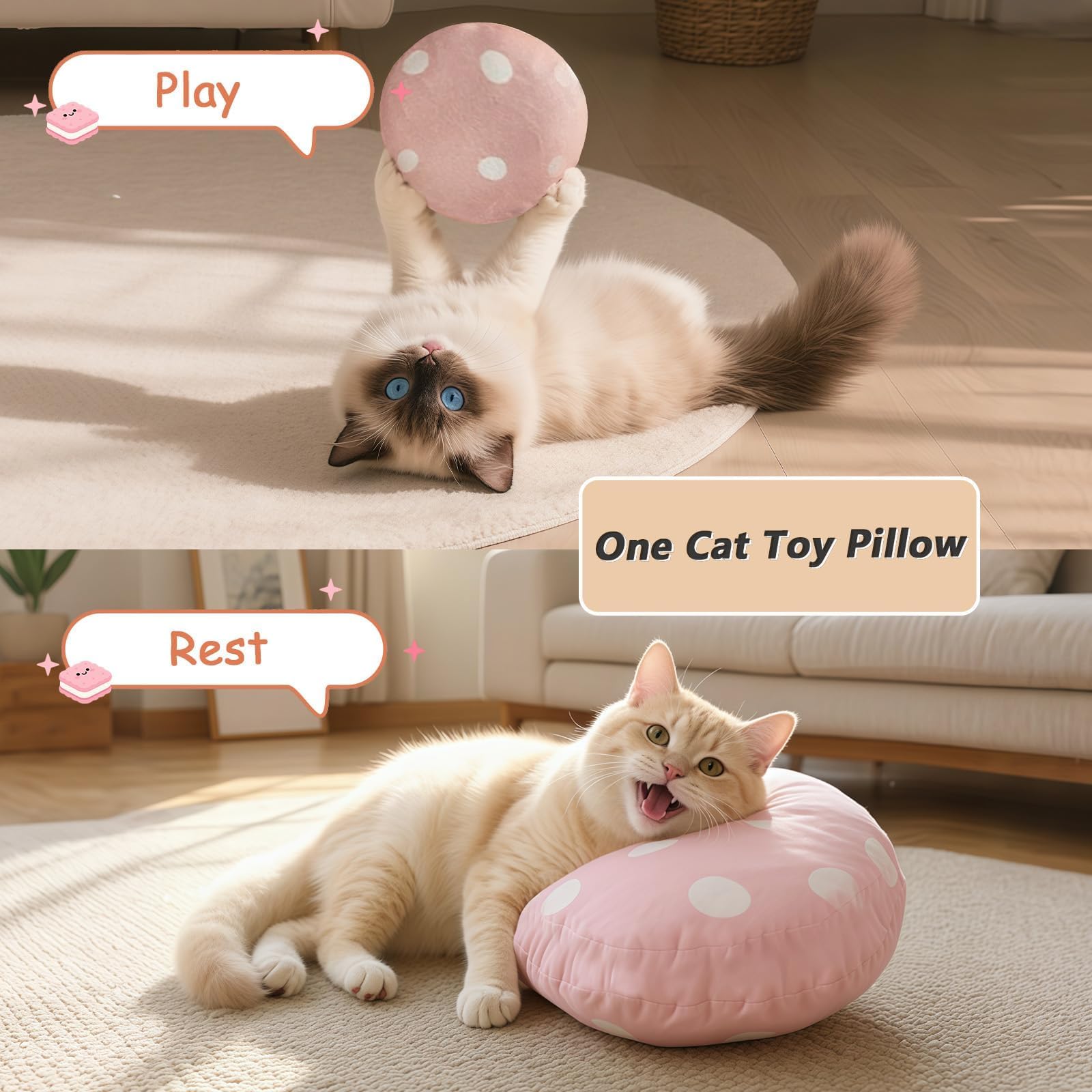 VIEFIN Cat Couch foam-fill delivers head and neck support for restful lounging.