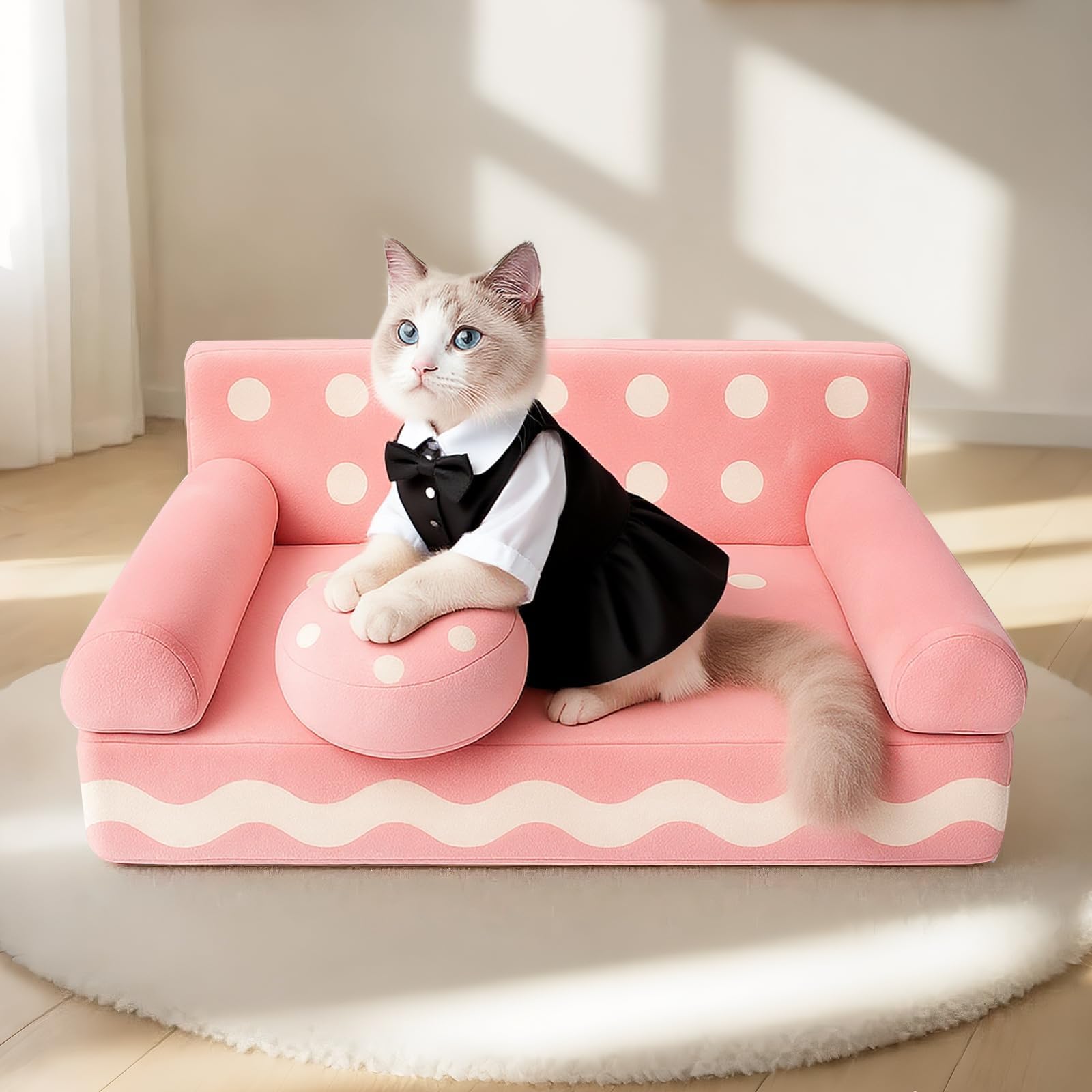 VIEFIN Cat Couch soft pillow highlights nap comfort and cuddly lounging.