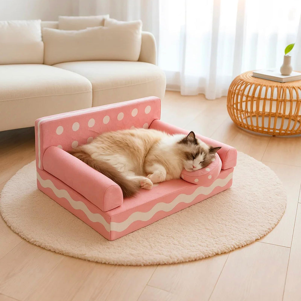 VIEFIN Cat Couch spacious-pets-under-30-lbs supports lounging and stretching.
