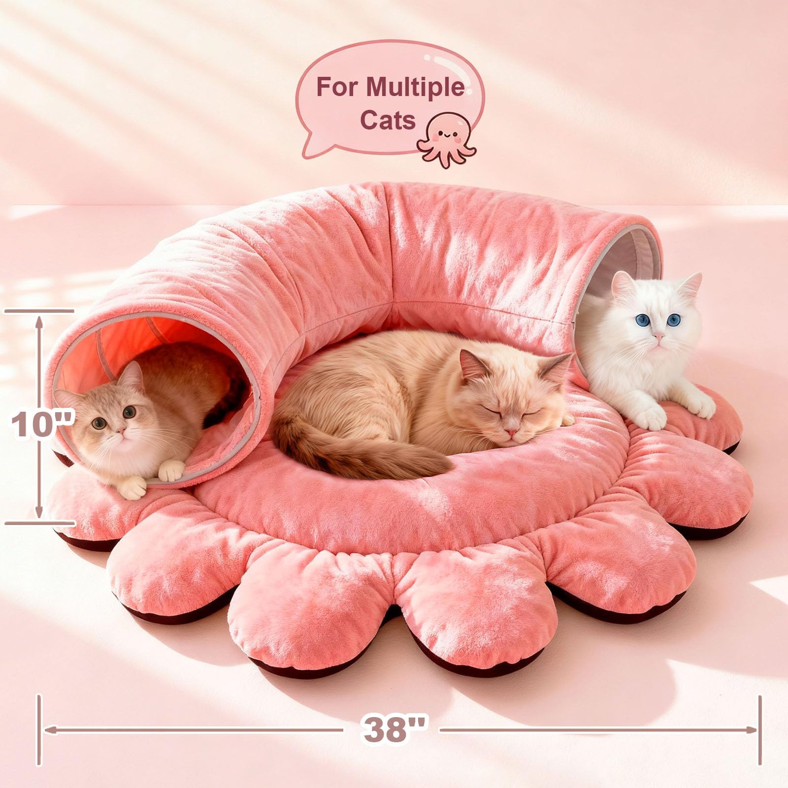 VIEFIN Cat Tunnel Bed foldable design for quick setup and compact storage.