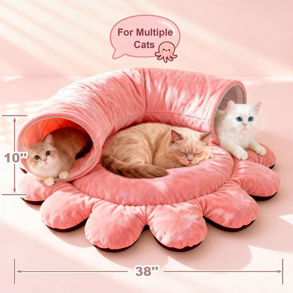 VIEFIN Cat Tunnel Bed foldable design for quick setup and compact storage.