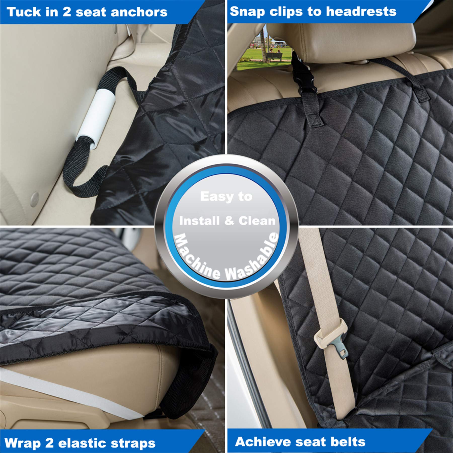 ViewPETS bench seat cover easy-clean shows wipeable surface for simple maintenance.