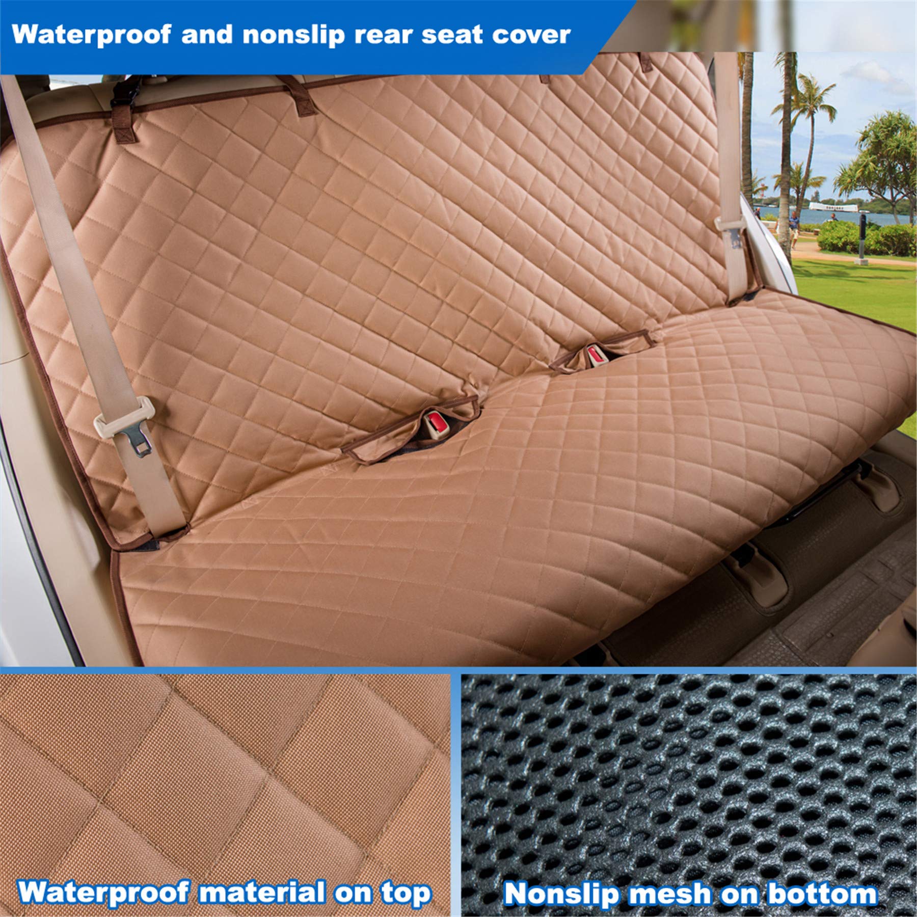 VIEWPETS Bench Seat Cover seat anchors ensure a secure fit