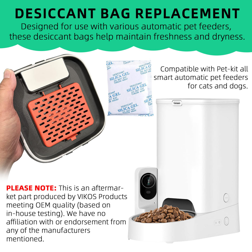 VIKOS silica gel packs close-up demonstrates moisture absorption and odor control.