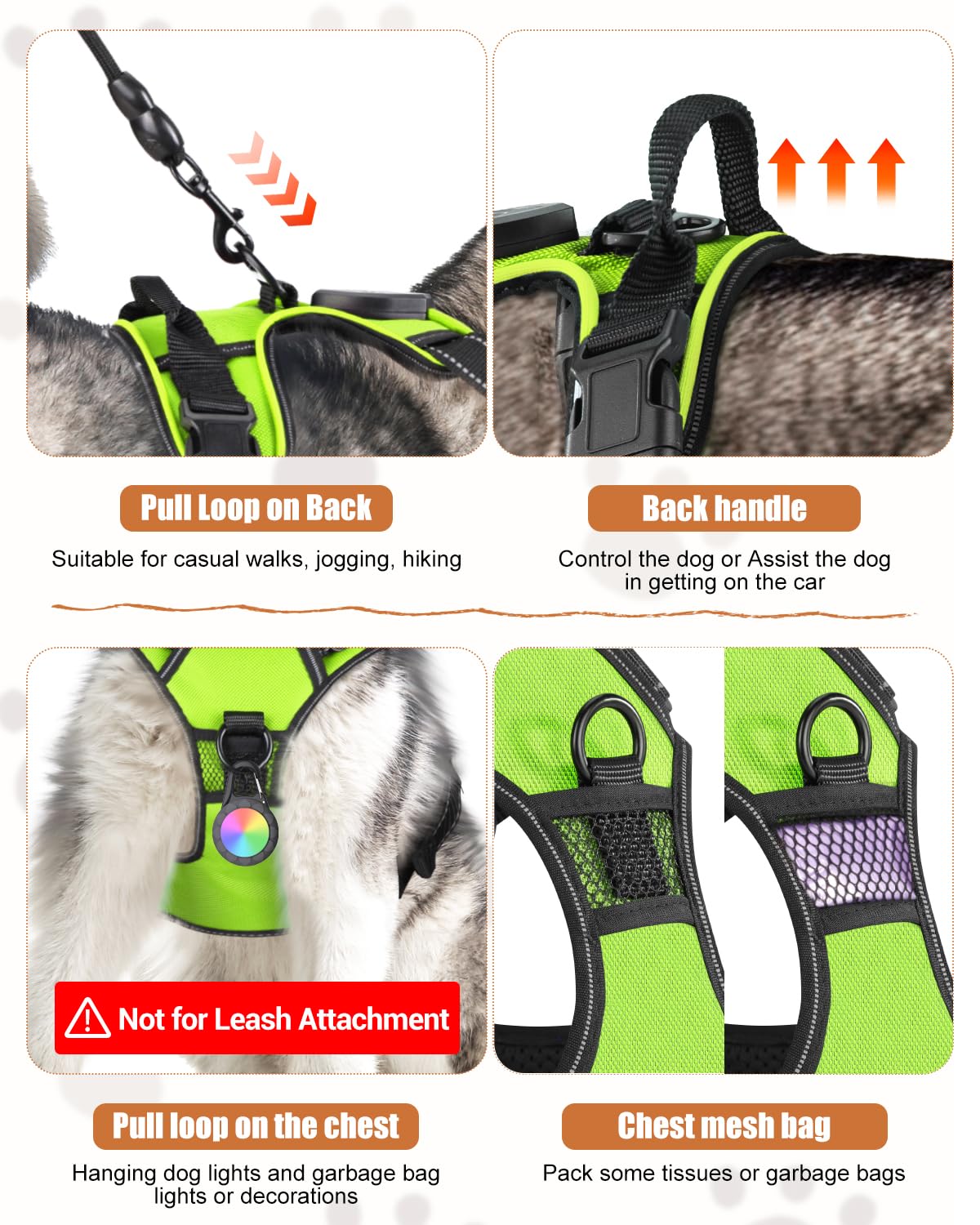 Villabliss light-up dog harness oxford cloth demonstrates durable construction for active dogs
